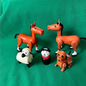 Vintage little people 915 Farm Animals Horses Sheep Dog Lucky figure lot